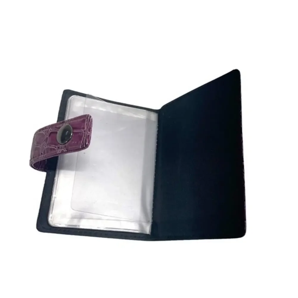 Vegan Leather Faux Animal Print Business Card Photo Holder 10 slot Croc